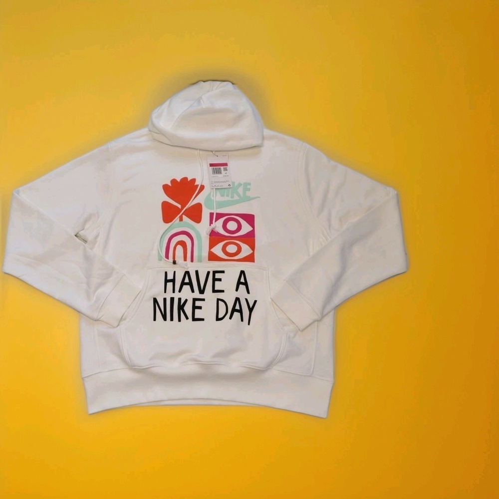 Nike Have a Nike Day French Terry Pullover Hoodie White Mens Size Large